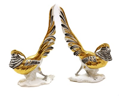 Lot 238 - A pair of crown Staffordshire models of 'Chinese Pheasants'