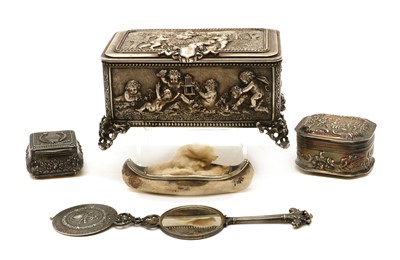 Lot 30 - A French silver-plated jewellery or toilet box