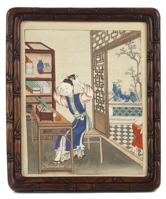 Lot 182 - A Chinese painted print