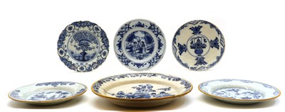 Lot 117 - Six Dutch Delft blue and white plates