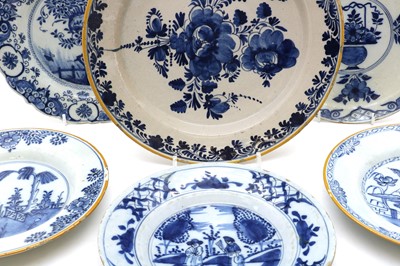 Lot 117 - Six Dutch Delft blue and white plates