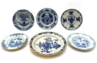 Lot 117 - Six Dutch Delft blue and white plates