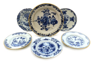 Lot 117 - Six Dutch Delft blue and white plates