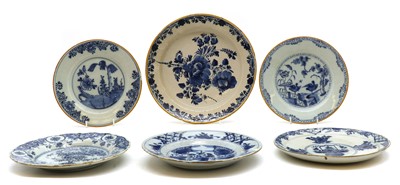 Lot 117 - Six Dutch Delft blue and white plates
