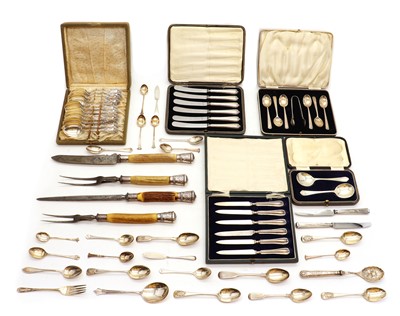 Lot 58 - A large collection of silver flatware