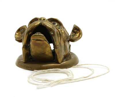 Lot 212 - A wall-mounted brass bulldog head