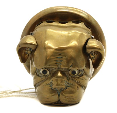 Lot 212 - A wall-mounted brass bulldog head