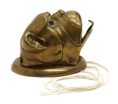 Lot 212 - A wall-mounted brass bulldog head