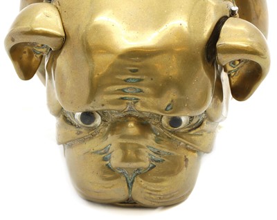 Lot 212 - A wall-mounted brass bulldog head