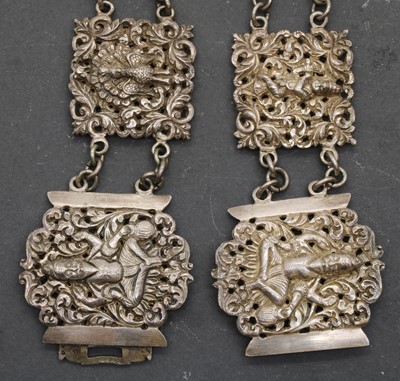 Lot 48 - An Indian white metal belt