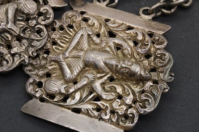 Lot 48 - An Indian white metal belt