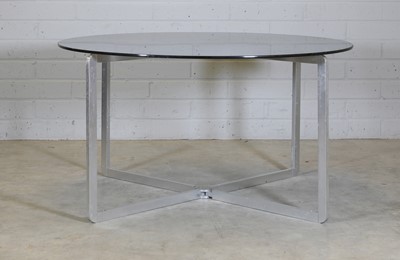 Lot 370A - A glass and steel table