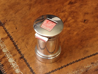 Lot 77 - A novelty silver stamp dispenser