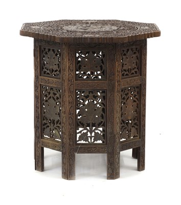 Lot 383 - A hardwood octagonal side table