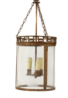 Lot 562 - A painted metal hanging hall lantern