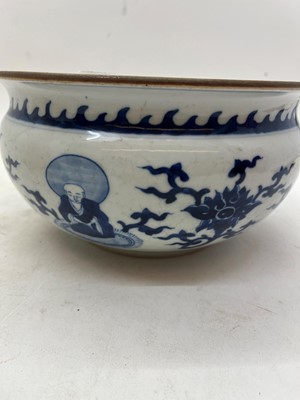 Lot 161 - A Chinese blue and white incense burner