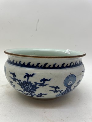 Lot 161 - A Chinese blue and white incense burner