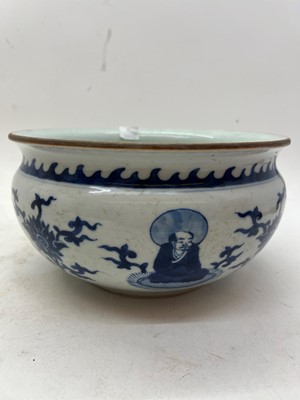 Lot 161 - A Chinese blue and white incense burner