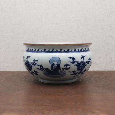 Lot 161 - A Chinese blue and white incense burner