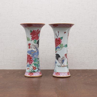 Lot 184 - A pair of Chinese famille rose vases