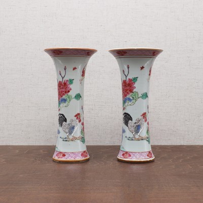 Lot 184 - A pair of Chinese famille rose vases