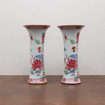 Lot 184 - A pair of Chinese famille rose vases