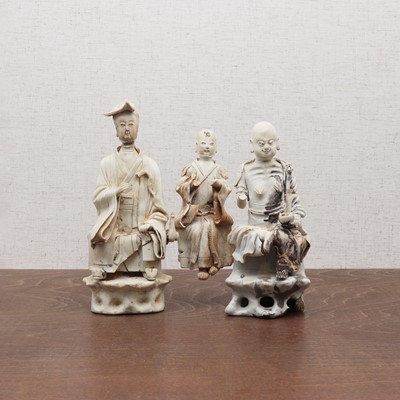 Lot 38 - Three Chinese Hutian ware Daoist figures