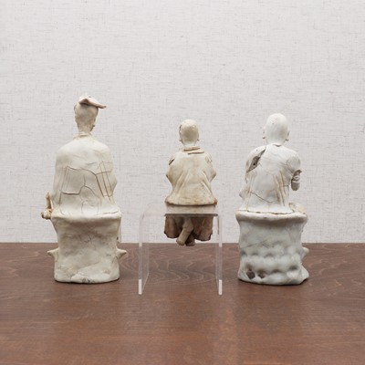 Lot 38 - Three Chinese Hutian ware Daoist figures