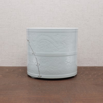 Lot 160 - A Chinese white-glazed brush pot
