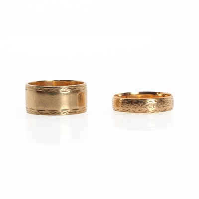 Lot 1247 - Two gold wedding rings