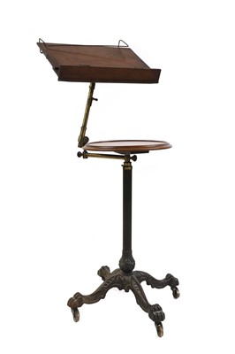 Lot 442 - A Victorian mahogany and cast iron telescopic music stand