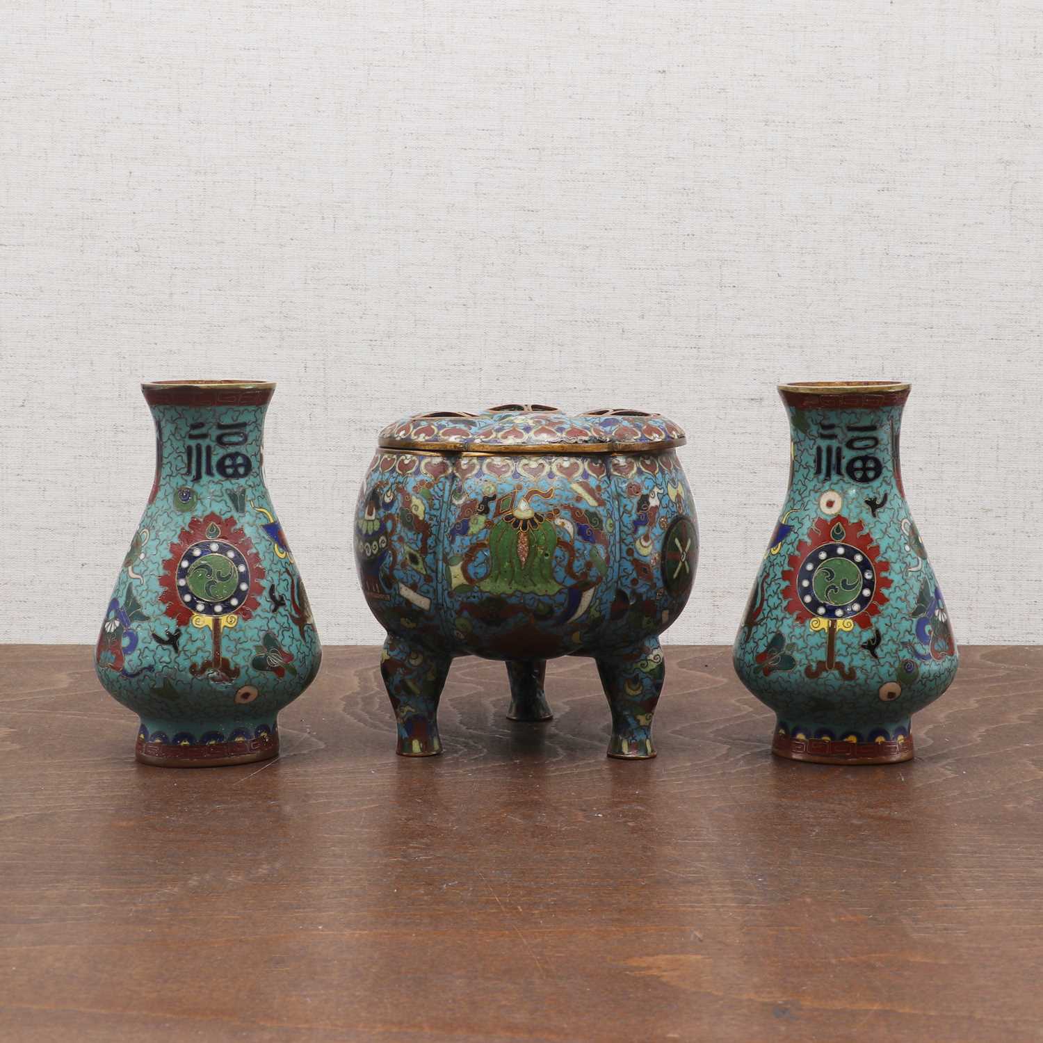 Lot 257 - A Chinese cloisonné incense burner