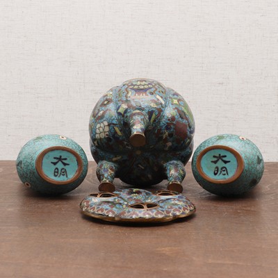 Lot 257 - A Chinese cloisonné incense burner