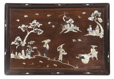Lot 184 - A Chinese wood tray