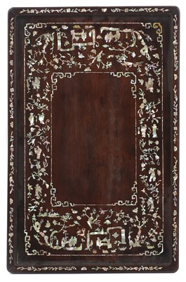 Lot 184 - A Chinese wood tray