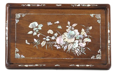 Lot 185 - A Chinese wood tray