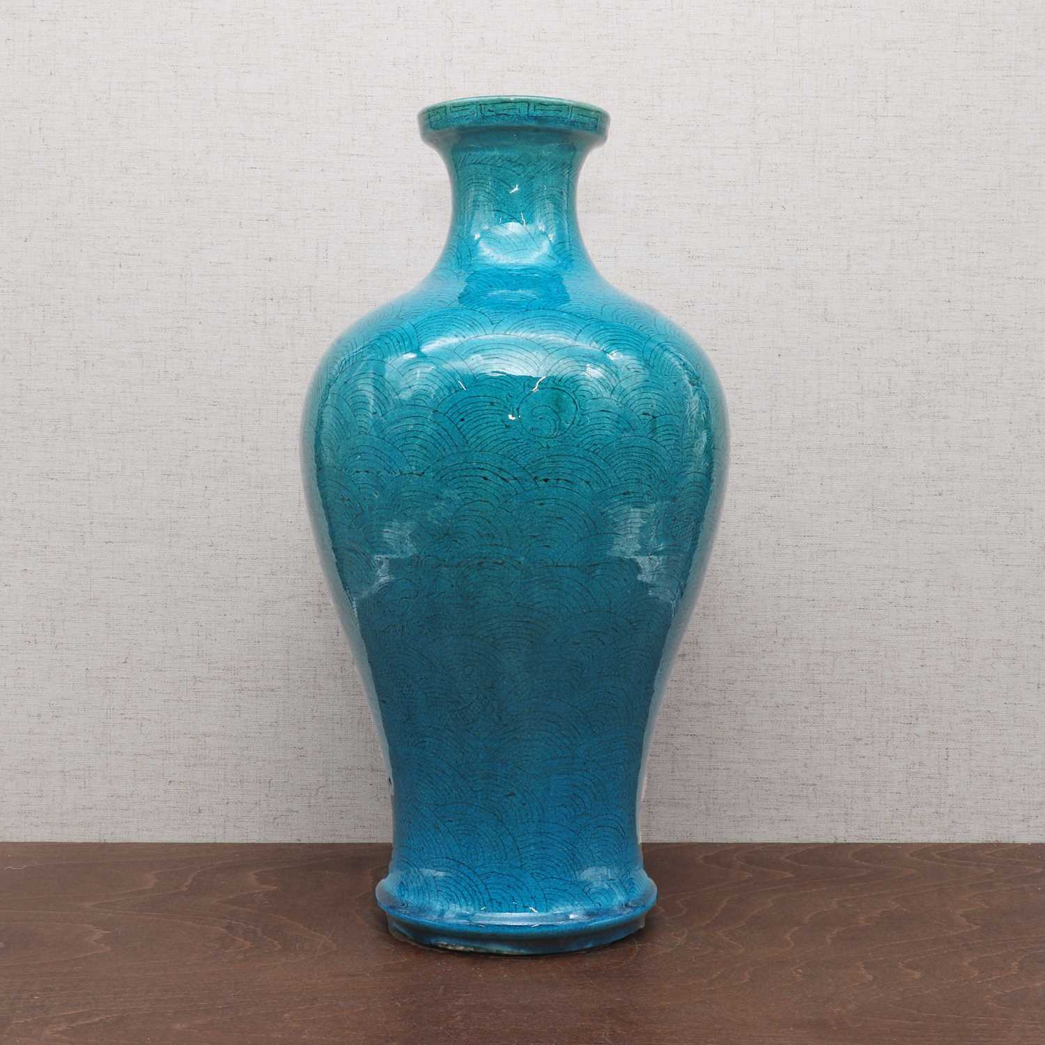 Lot 87 - A Chinese turquoise-glazed vase