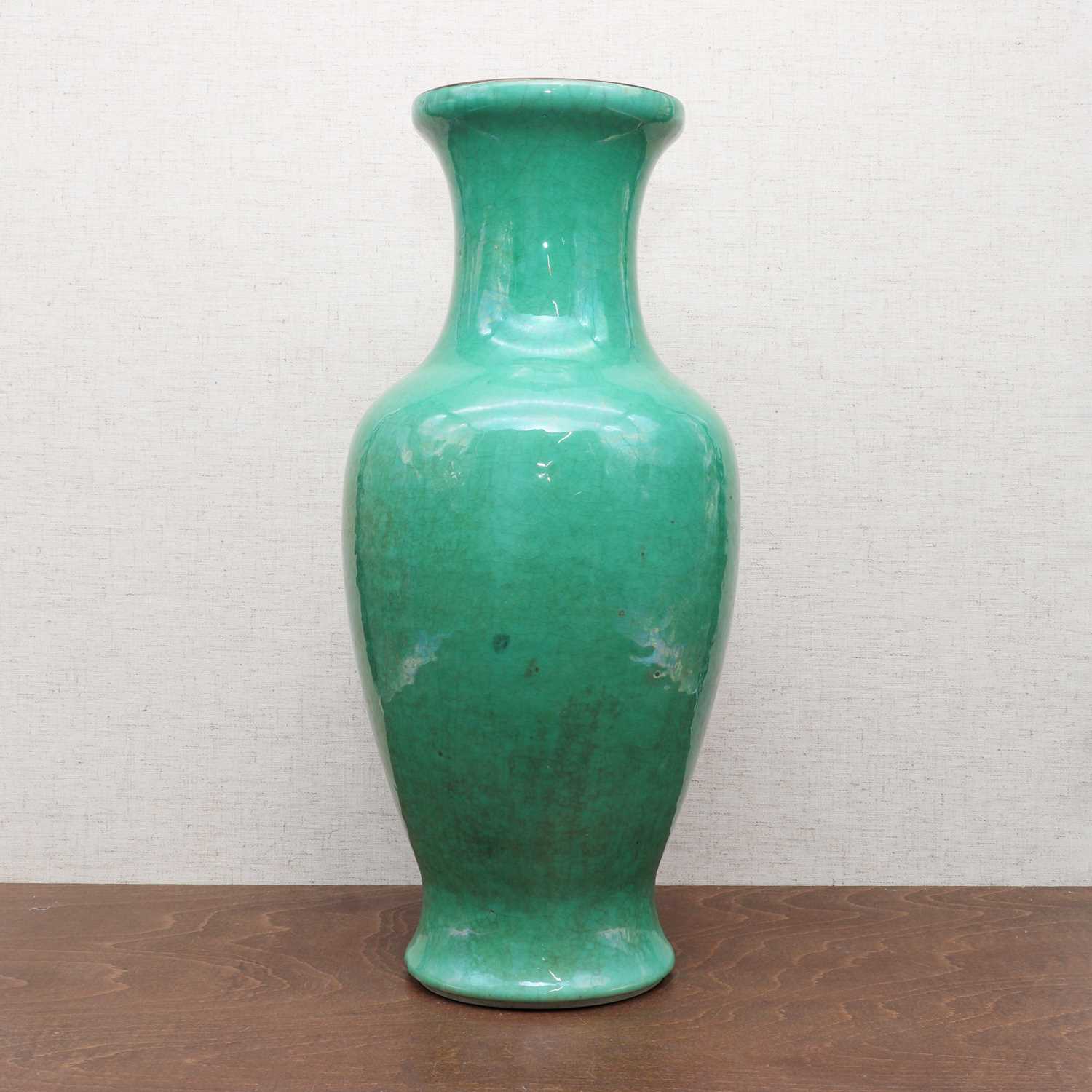 Lot 67 - A Chinese green-glazed vase