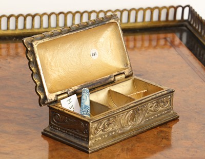 Lot 101 - A Tiffany Studios gilt bronze stamp box