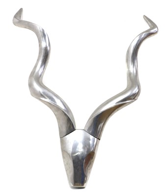 Lot 433 - A modern metal wall-mounted deer head