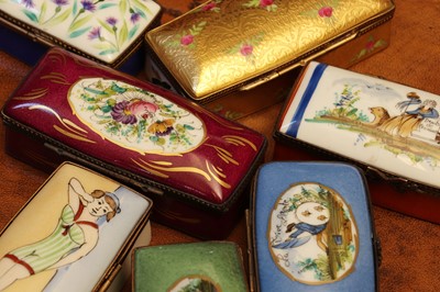 Lot 139 - A group of nine Limoges porcelain stamp boxes