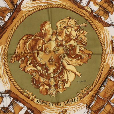 Lot 1564 - A Hermes silk scarf, Silhovettes Navales