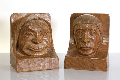 Lot 137 - A pair of Thomas 'Gnomeman' Whittaker figural oak bookends