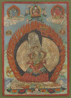 Lot 137 - A Tibetan thangka