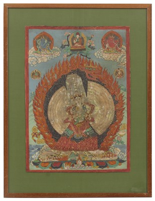 Lot 137 - A Tibetan thangka