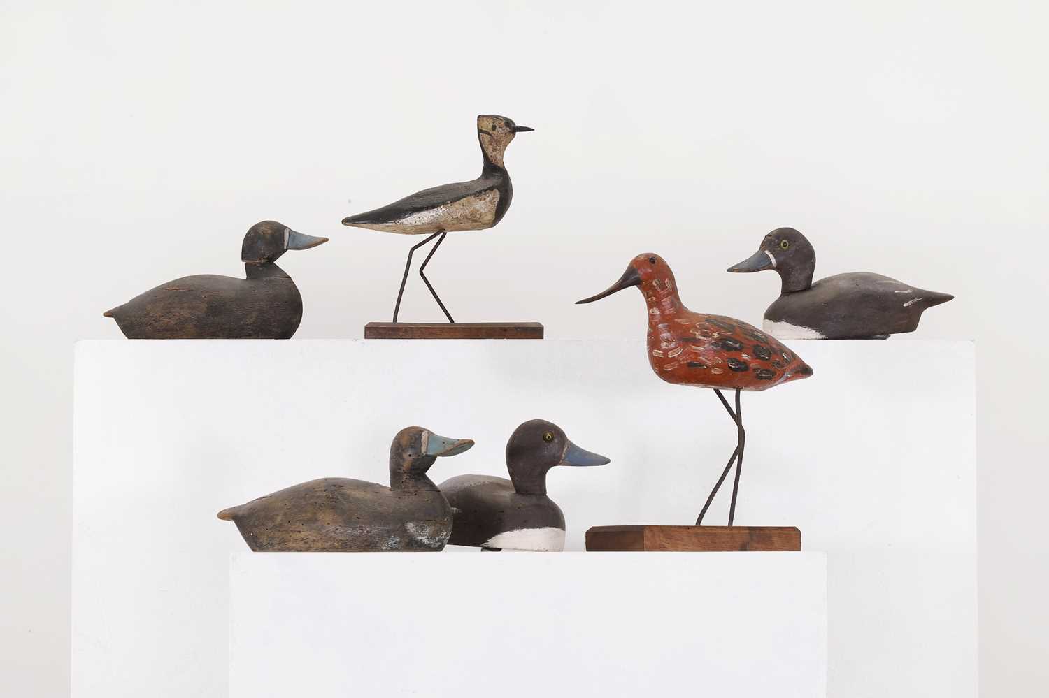 Lot 361 - A group of carved and painted decoy birds