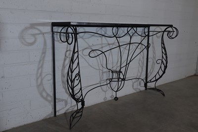 Lot 155 - A French wrought-iron console table