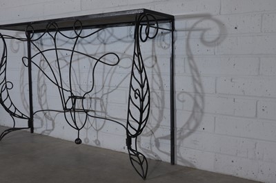 Lot 155 - A French wrought-iron console table
