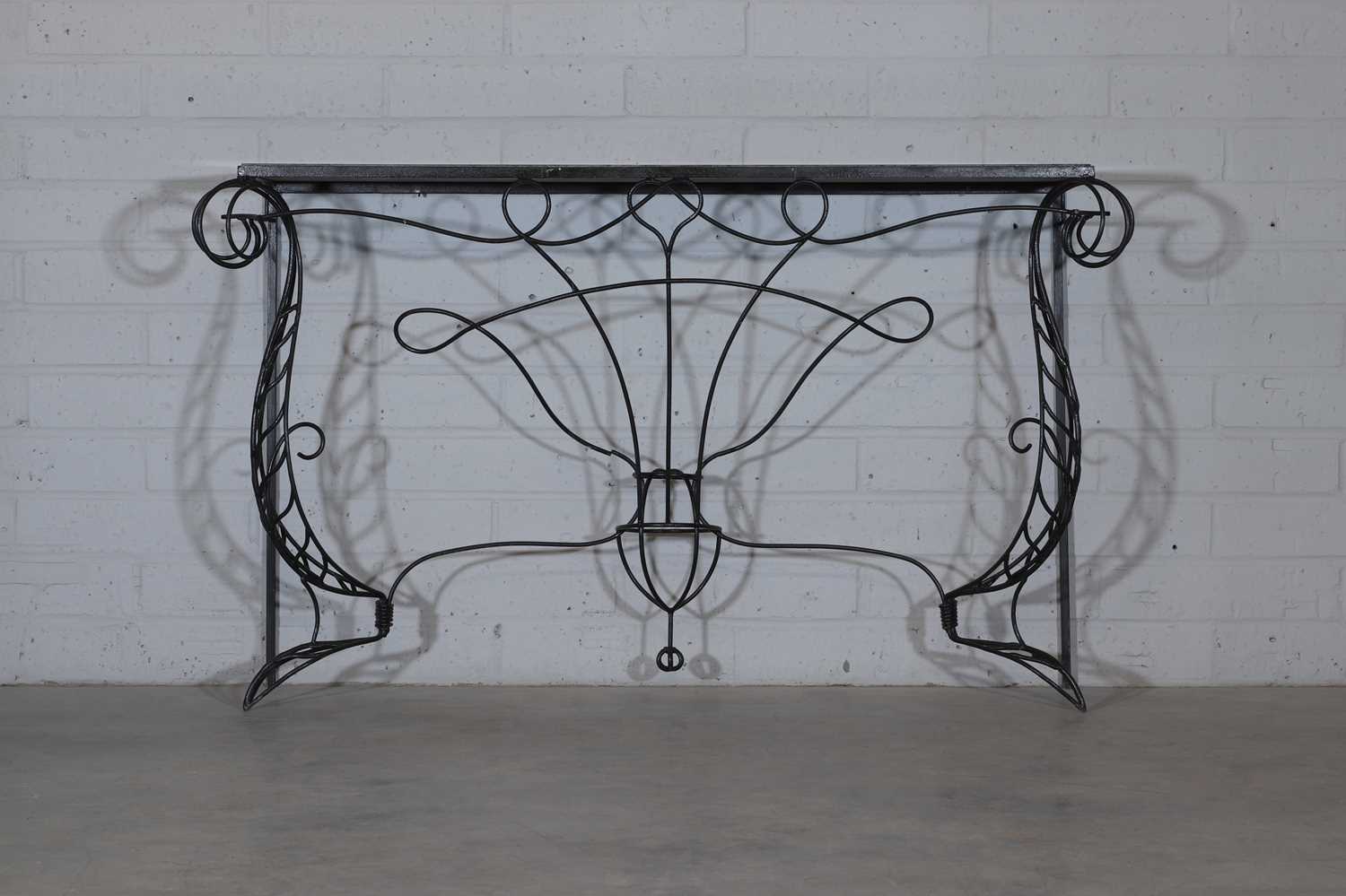 Lot 155 - A French wrought-iron console table