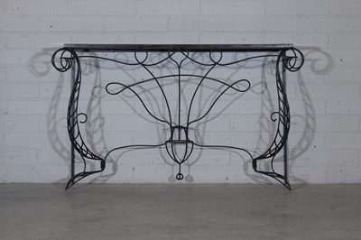 Lot 155 - A French wrought-iron console table